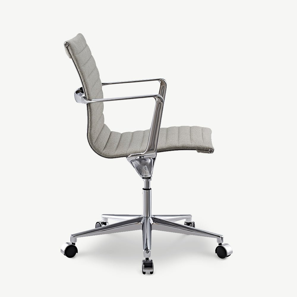 Walton Office Chair, Greige Fabric & Chrome