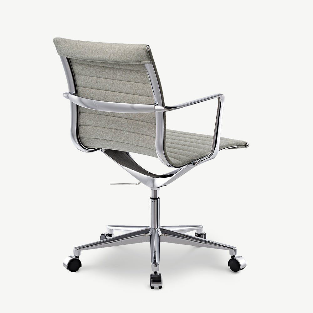 Walton Office Chair, Greige Fabric & Chrome