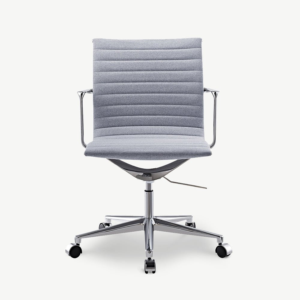 Walton Office Chair, Light Grey Fabric & Chrome