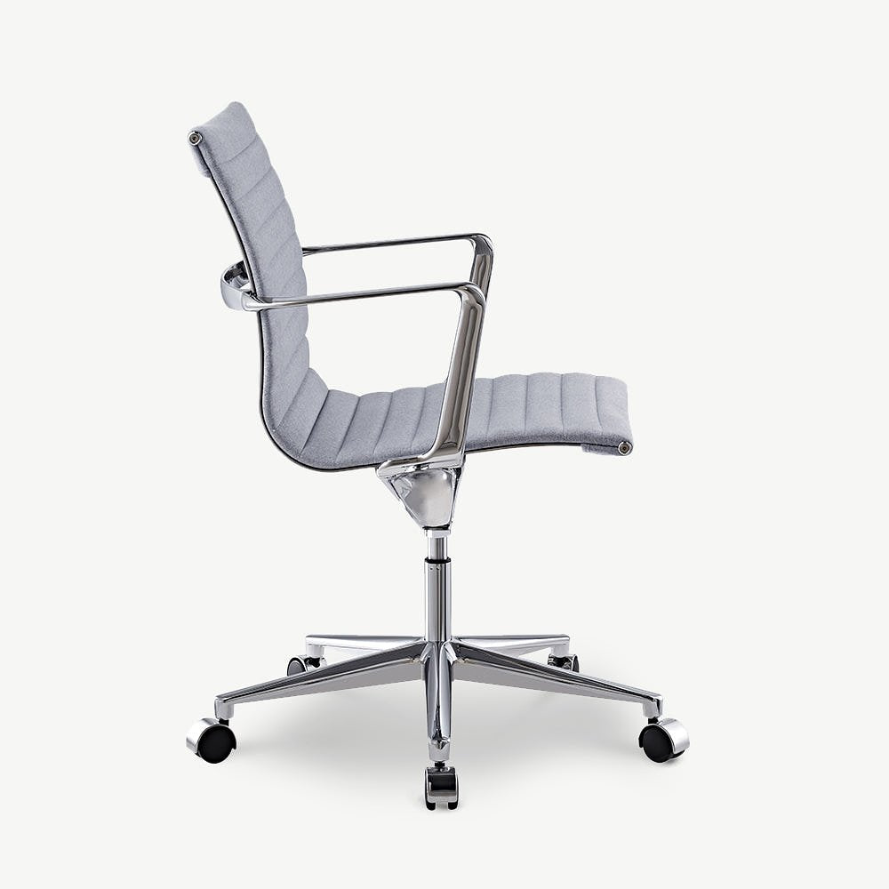 Walton Office Chair, Light Grey Fabric & Chrome