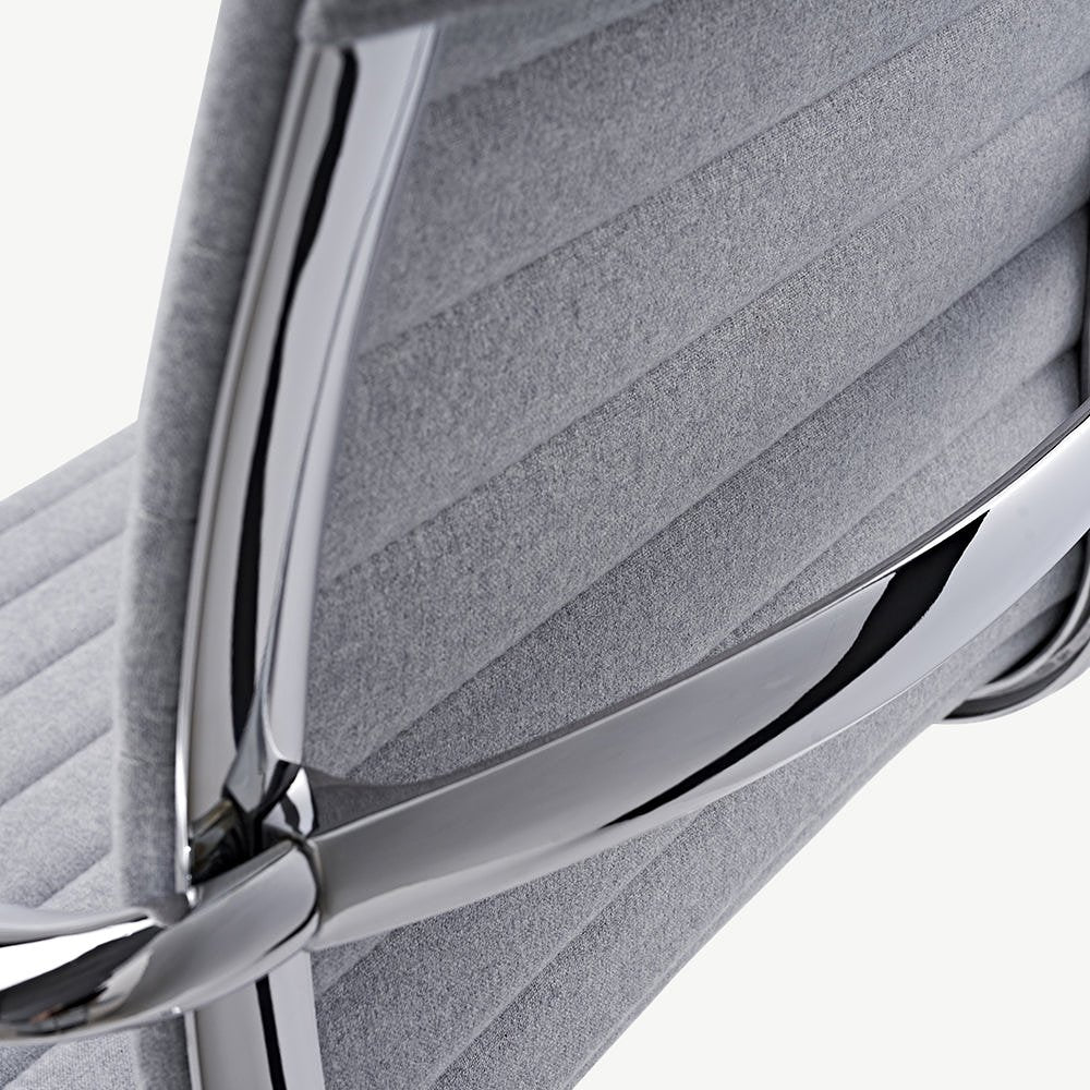 Walton Office Chair, Light Grey Fabric & Chrome