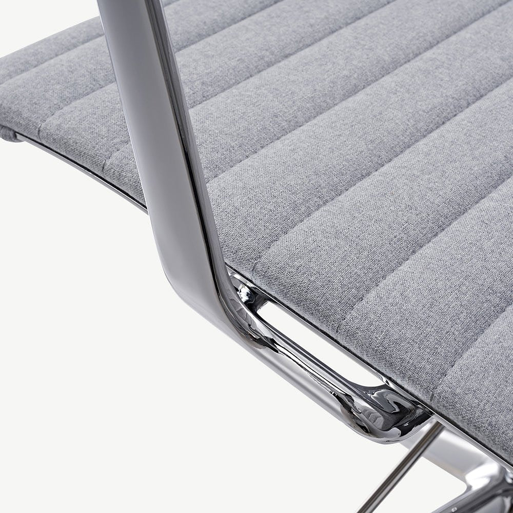 Walton Office Chair, Light Grey Fabric & Chrome