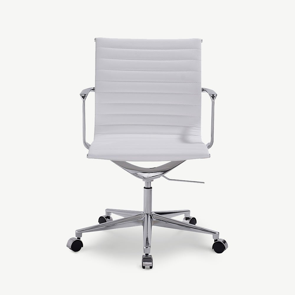 Walton Office Chair, White PU Leather