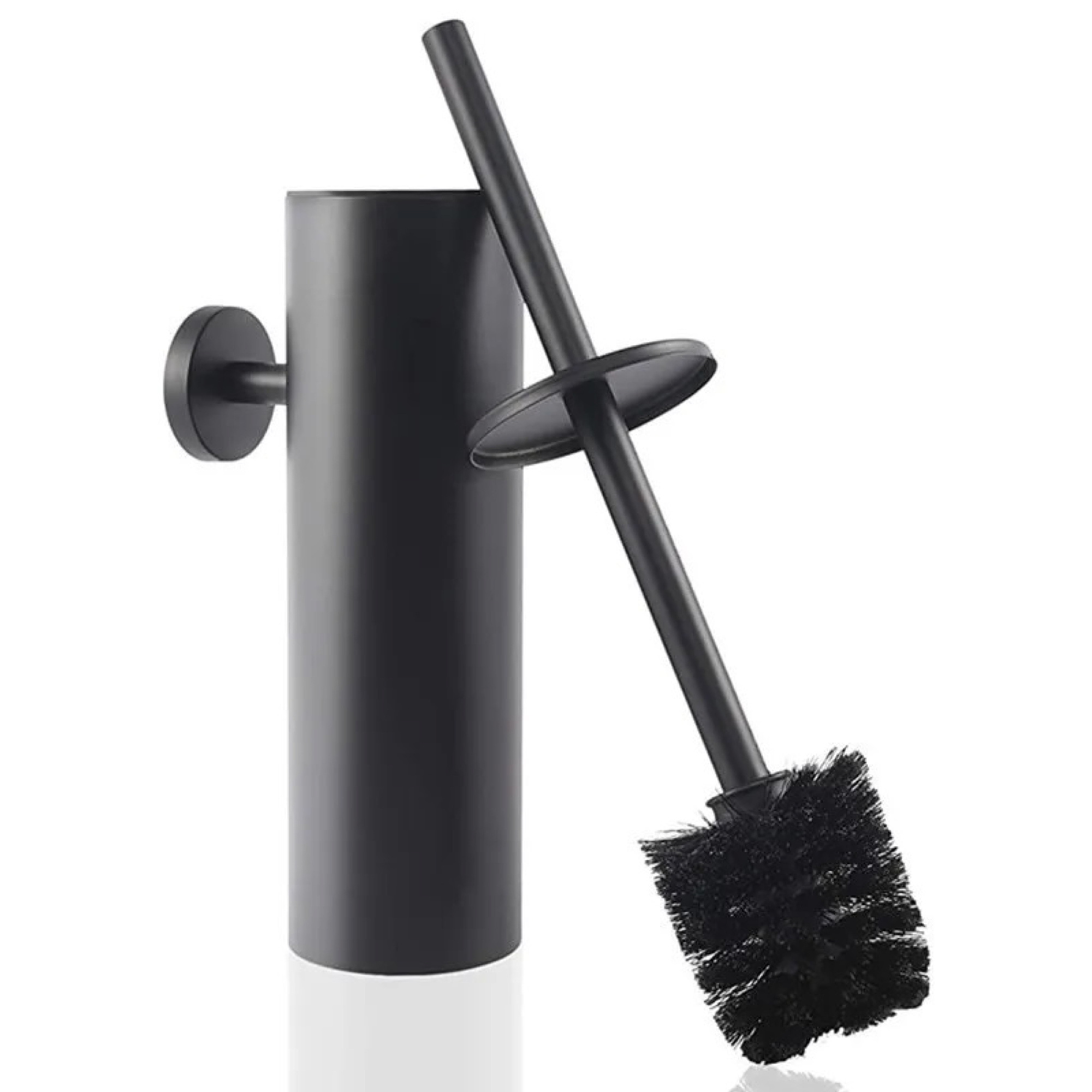 WC Borstel met Houder - Toiletborstel met Houder - RVS Zwart - Hangend