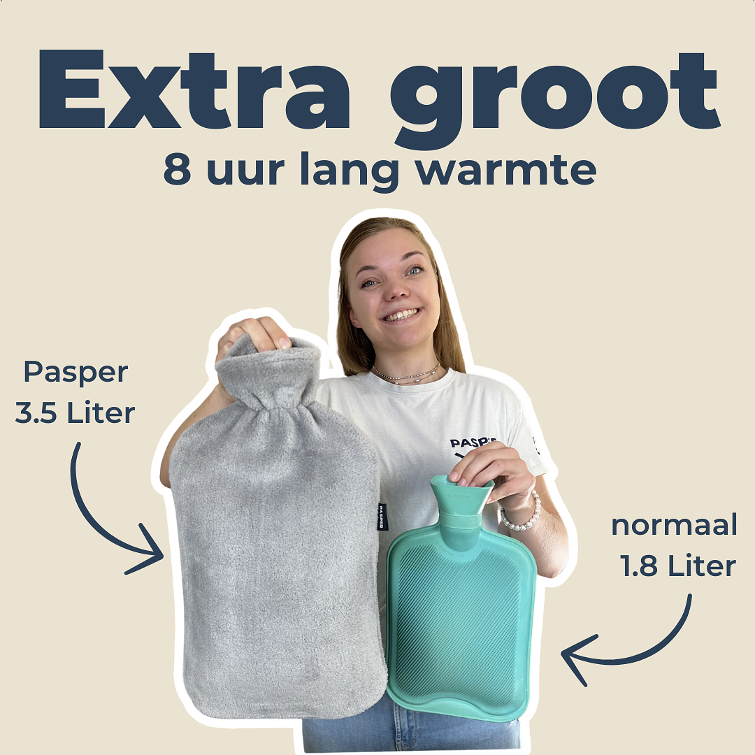 XXL kruik 3,5 liter met hoes - extra grote warmwaterkruik