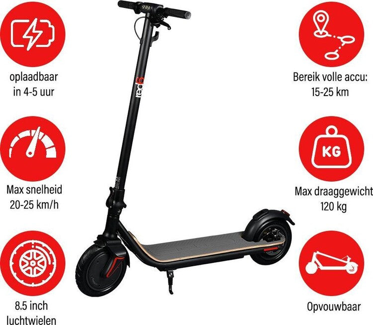 Red6 Opvouwbare Elektrische Step - RED6 85 SPARROW - Max Snelheid 25 Km