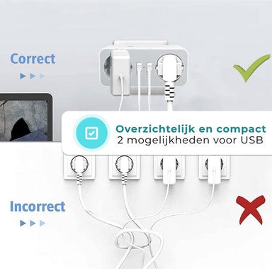 Voomy Distribution plug 2 USB-A & 2 EU