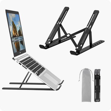 Voomy Office Laptop Stand Adjustable - Ergonomic - Aluminium Black