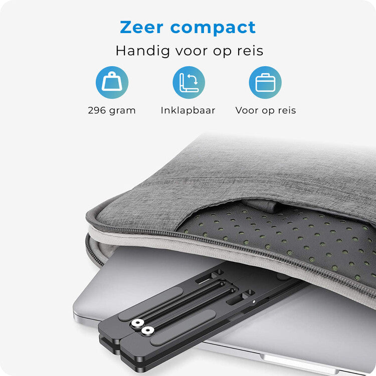 Voomy Office Laptop Standaard Verstelbaar - Ergonomisch - Aluminium Zwart