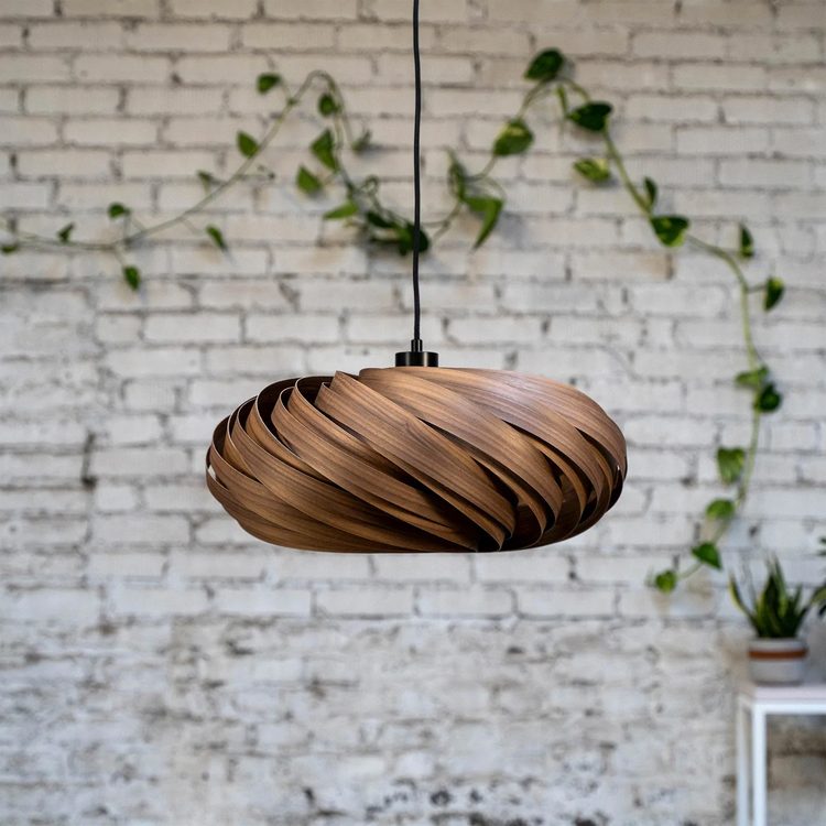 Gofurnit Hanging lamp 'Veneria' in walnut wood