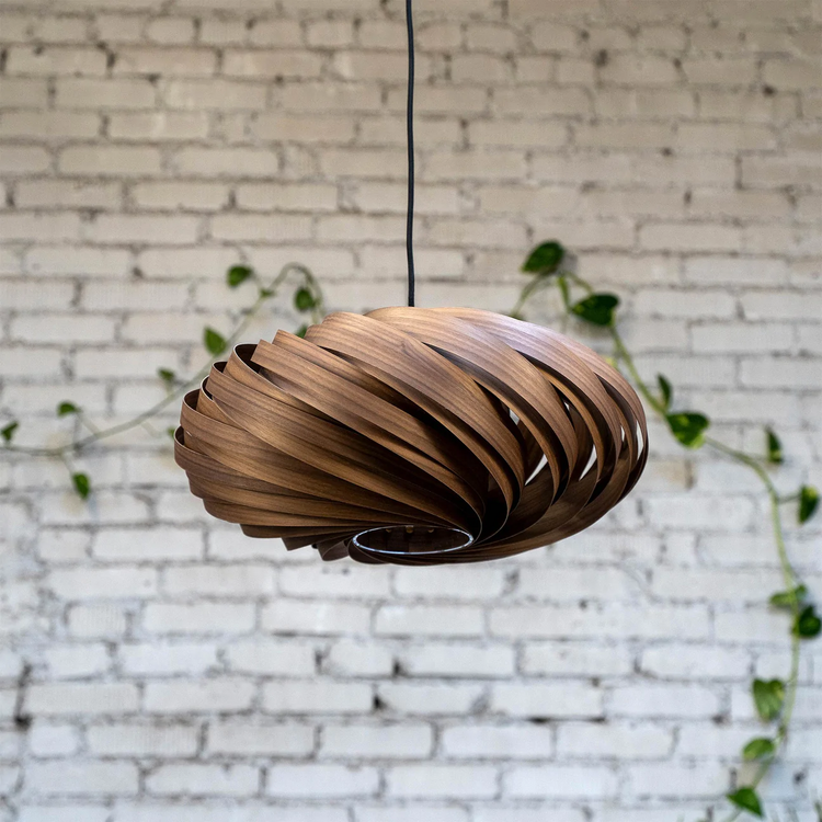 Gofurnit Hanging lamp 'Veneria' in walnut wood