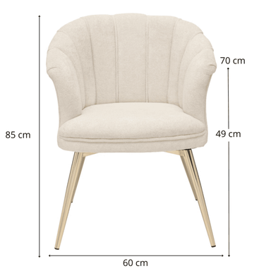 Bella Home Dining Room Chair Tina Bouclé White Shell