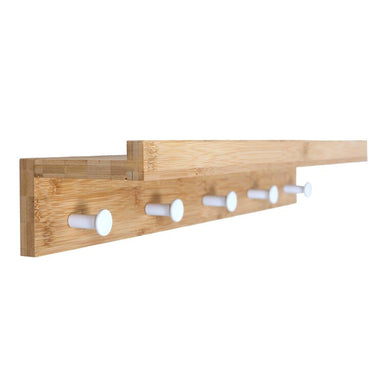 Furniteam Bamboo Wall Rack with 5 Hooks