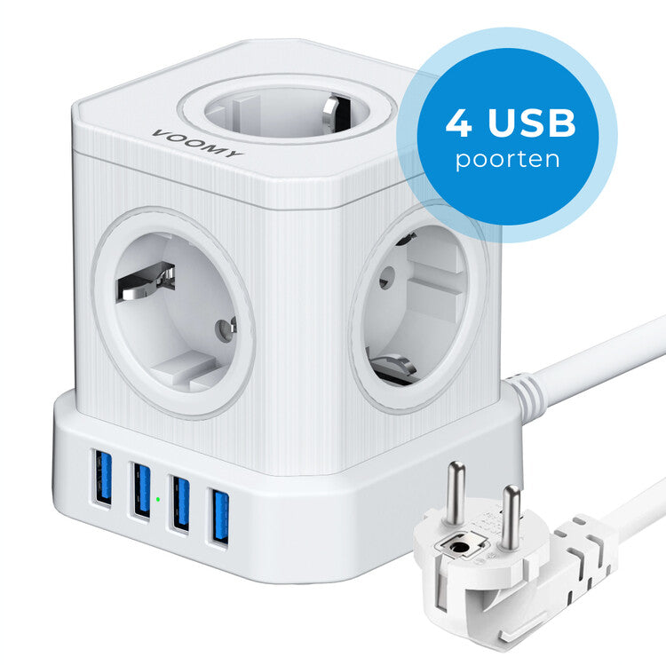 Cube Socket 4 USB-A & 5 EU