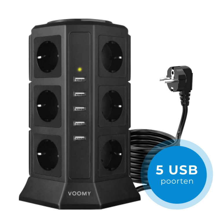 Voomy Tower Socket 5 USB-A & 12 EU