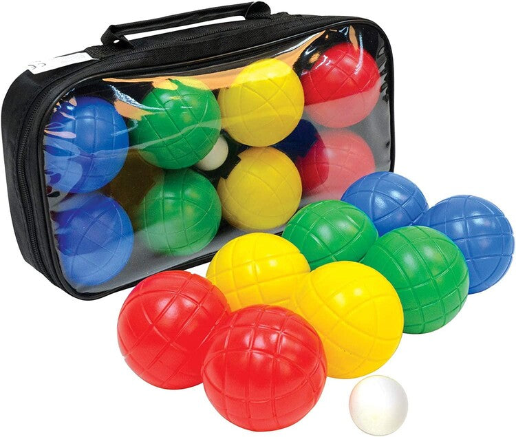Boccia set, 4x 2 plastic balls, 1x target ball, in resealable carrying case, Jeu-de-boules