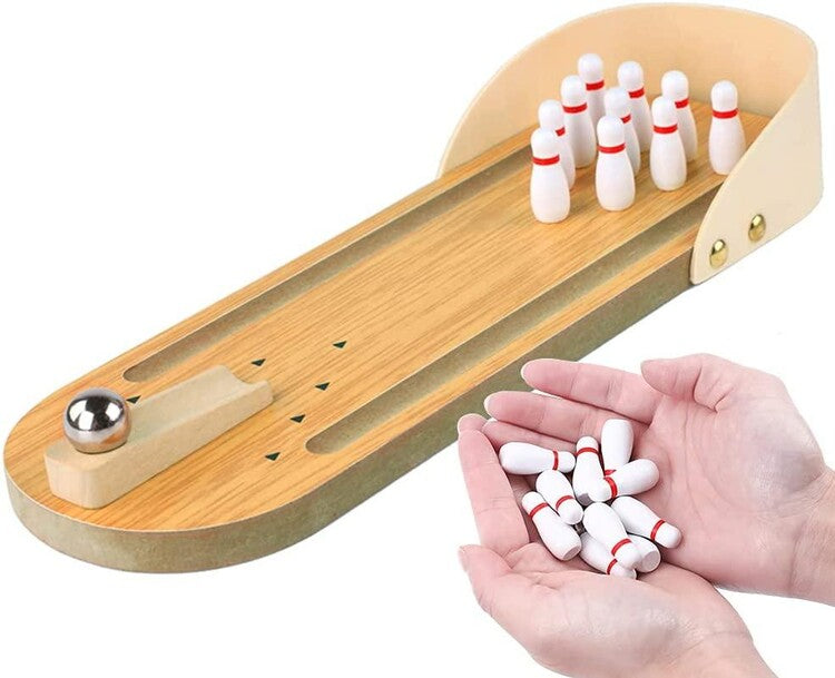 Mini Wooden Bowling Game