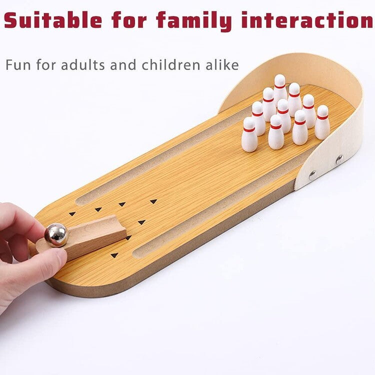 Mini Wooden Bowling Game