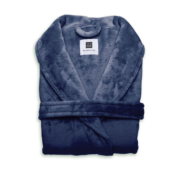 Zo Home Flanel Fleece Badjas Cara - indigo blue