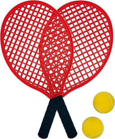 Racket set, 2 rackets, 2 softballs, in net bag