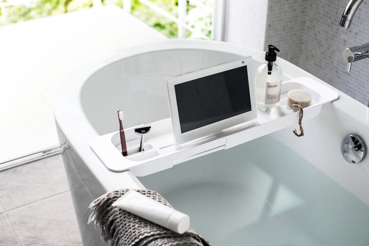 Yamazaki Extendable bathtub tray - Tower - white