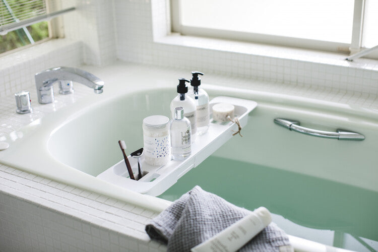 Yamazaki Extendable bathtub tray - Tower - white