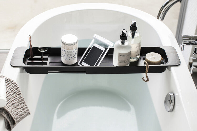 Yamazaki Extendable bathtub tray - Tower - black