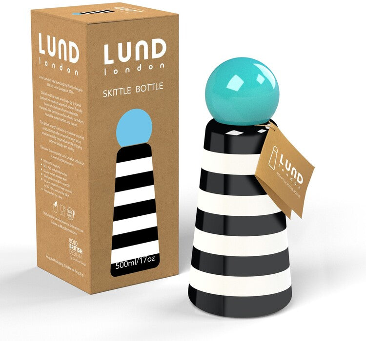 Lund Skittle Drinking Bottle Double Walled 500 ml Stripes & Sky Blue