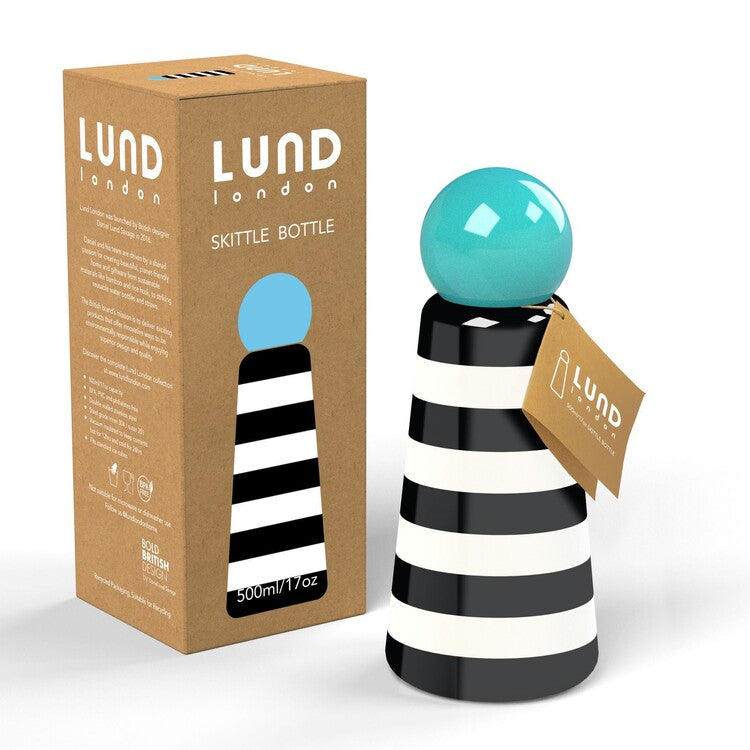 Lund - Skittle Drinkfles Dubbelwandig 500 ml Strepen & Hemelsblauw