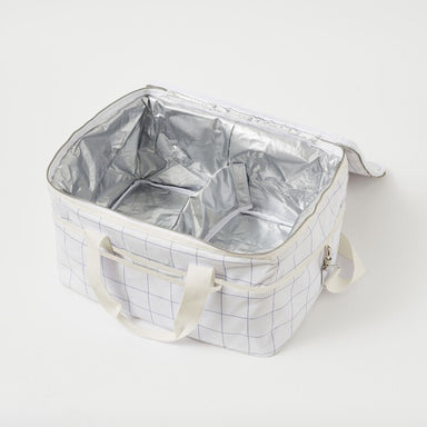 Sunnylife PicnicCanvas Cooler Bag Check- Coconut