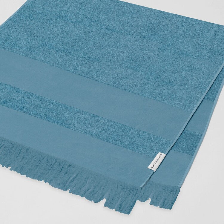 Sunnylife BeachTurkish Towel Summer Stripe- Adriatic Blue