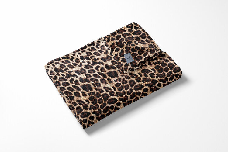 LINNICK Flanel Fleece Deken Leopard - bruin - 140x200cm