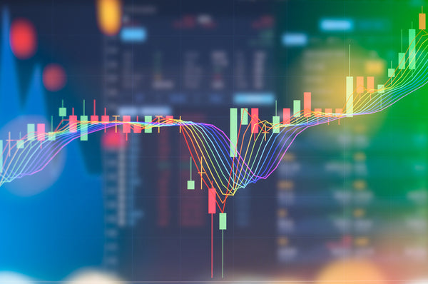 Stock market digital graph chart on LED display concept. A large display of daily stock market price and quotation. Indicator financial forex trade education background.