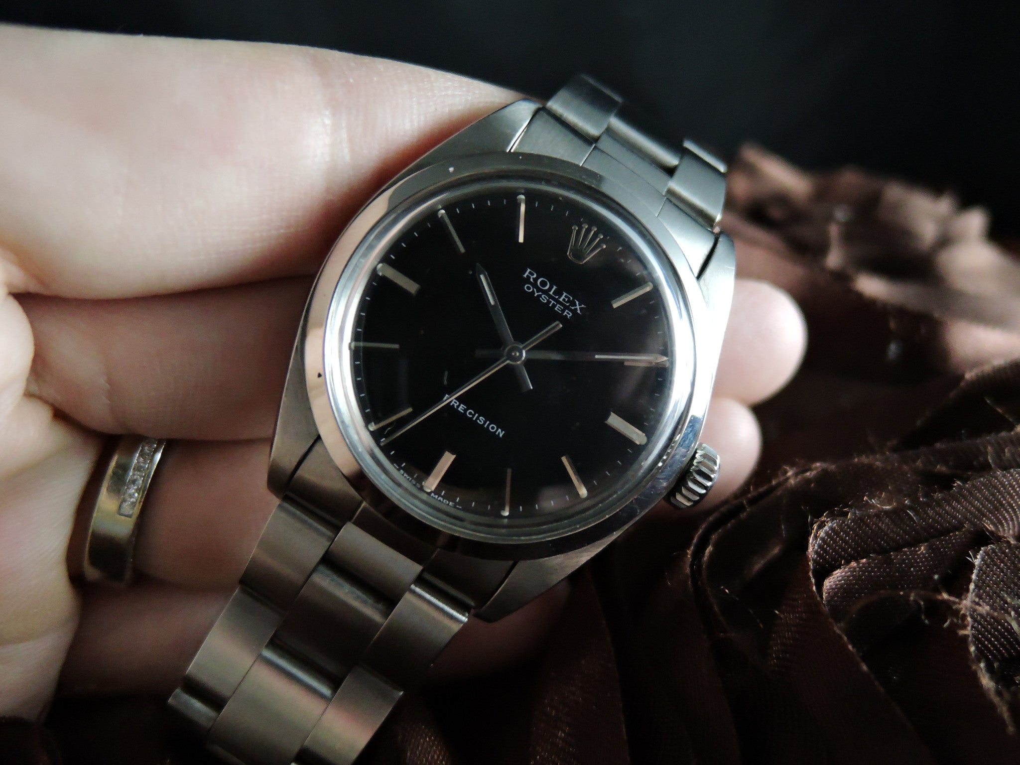 1968 Rolex OYSTER 6426 Original Matt Black Dial with Solid Band | Alex ...