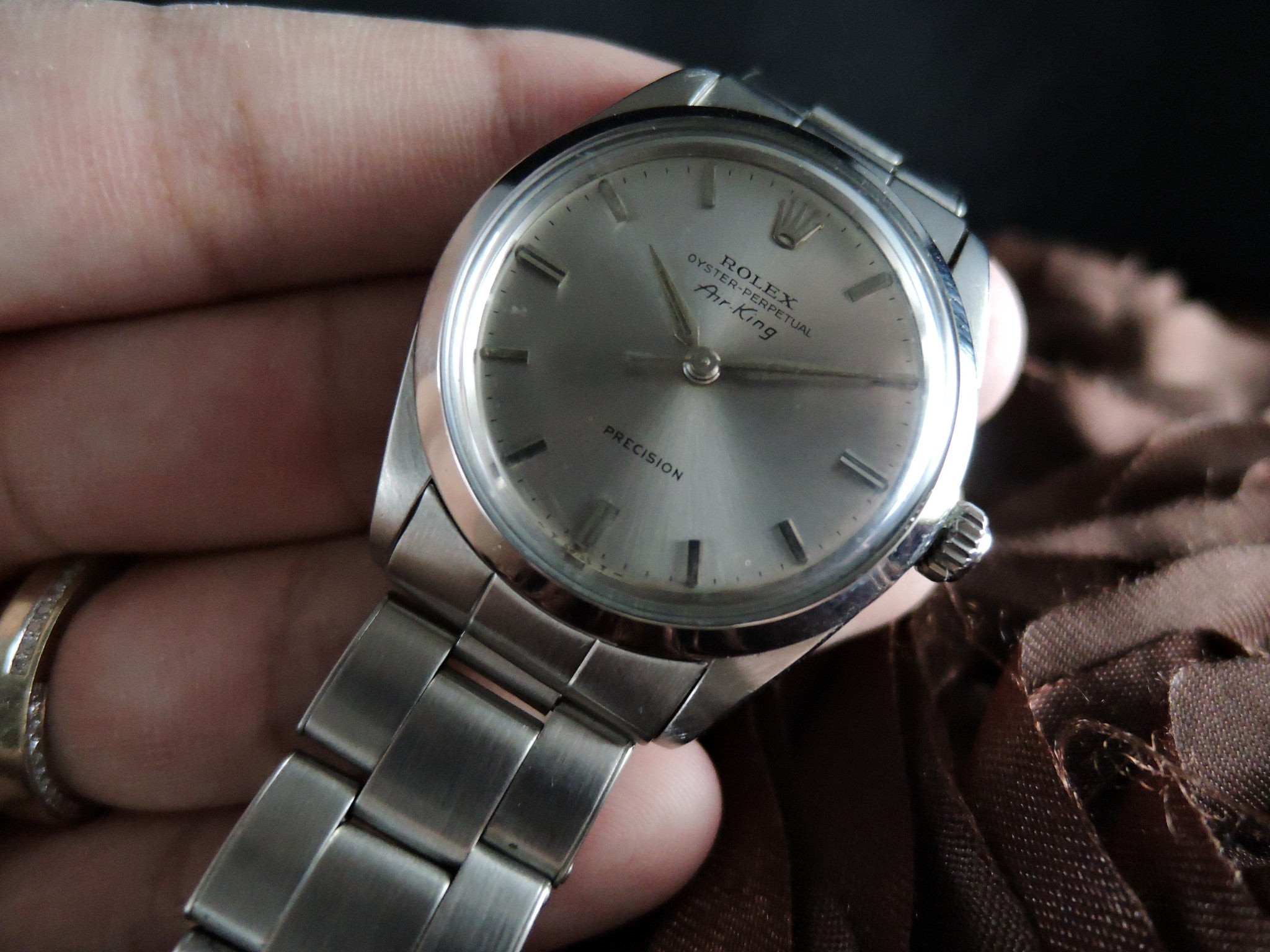 1960 Rolex AIR KING 5500 Original Light Grey Dial with Rivet Band ...