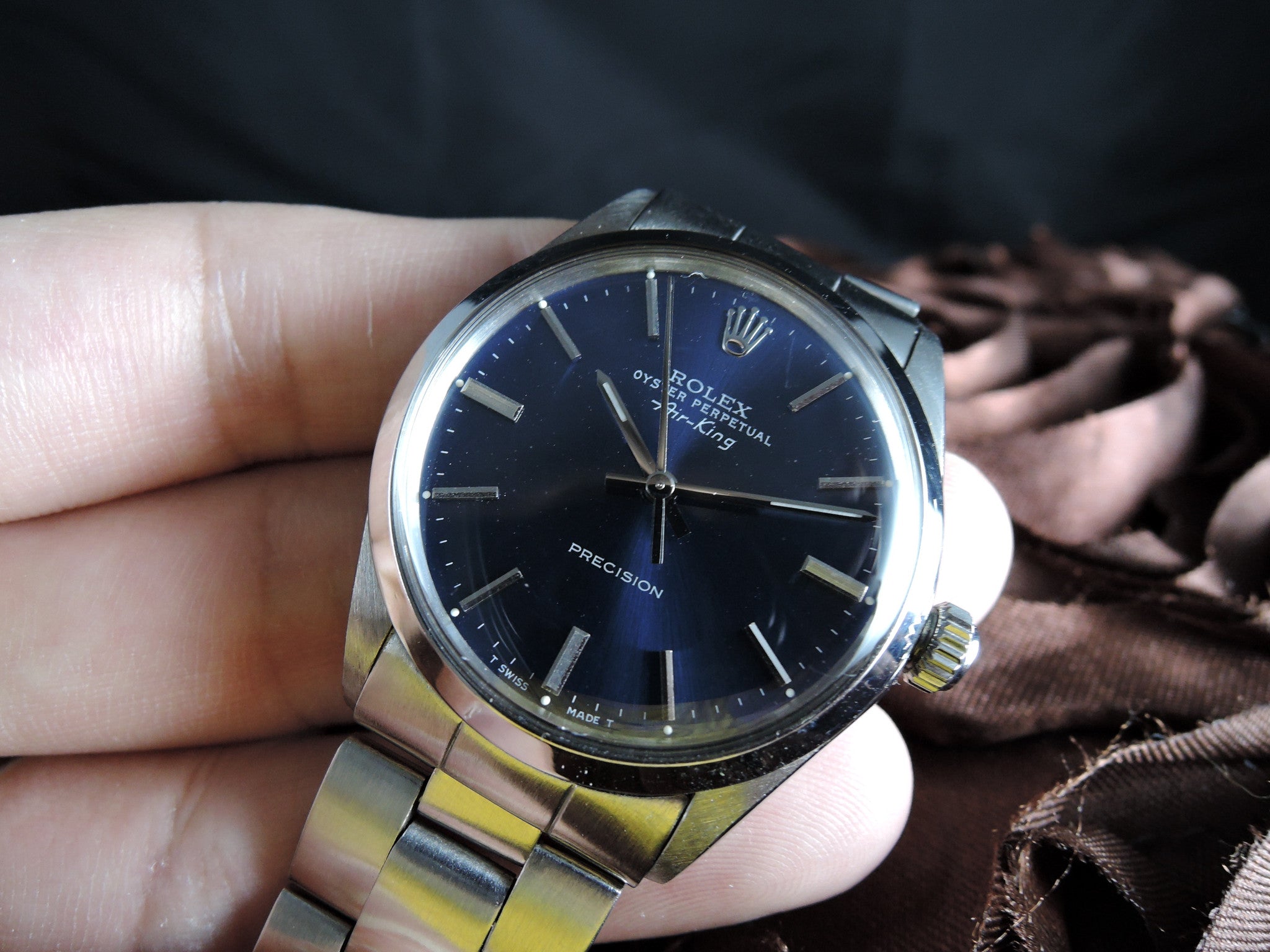 1967 Rolex AIR KING 5500 Blue Dial with Folded Oyster Band | Alex Pig ...