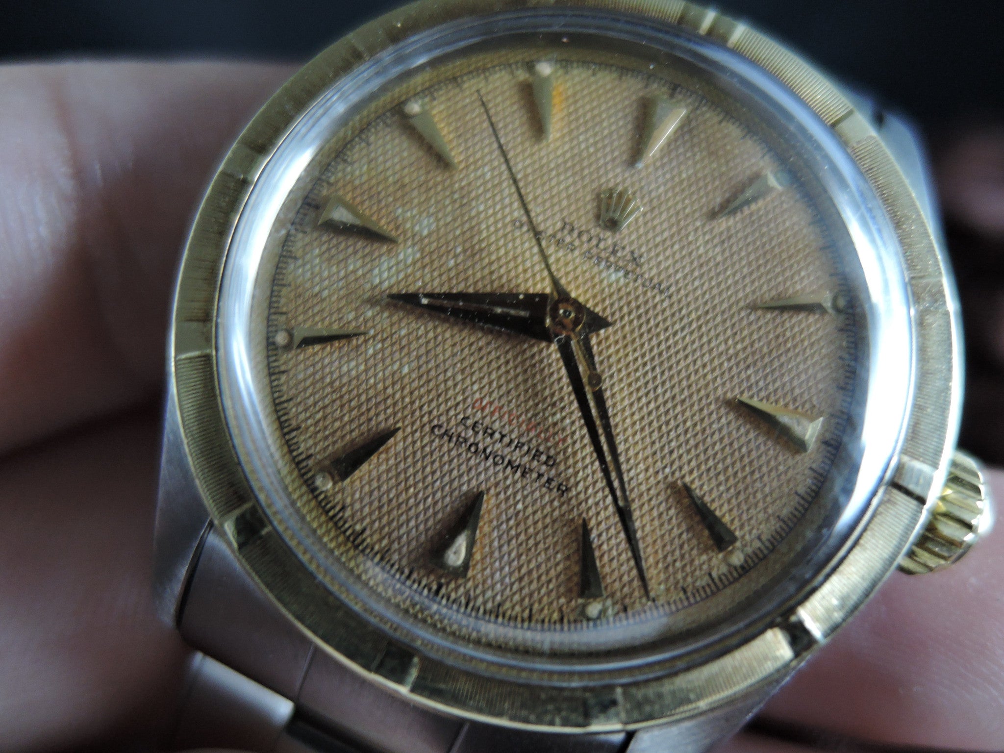 1962 Rolex OYSTER PERPETUAL 6085 Tropical Waffle Dial with Red ...
