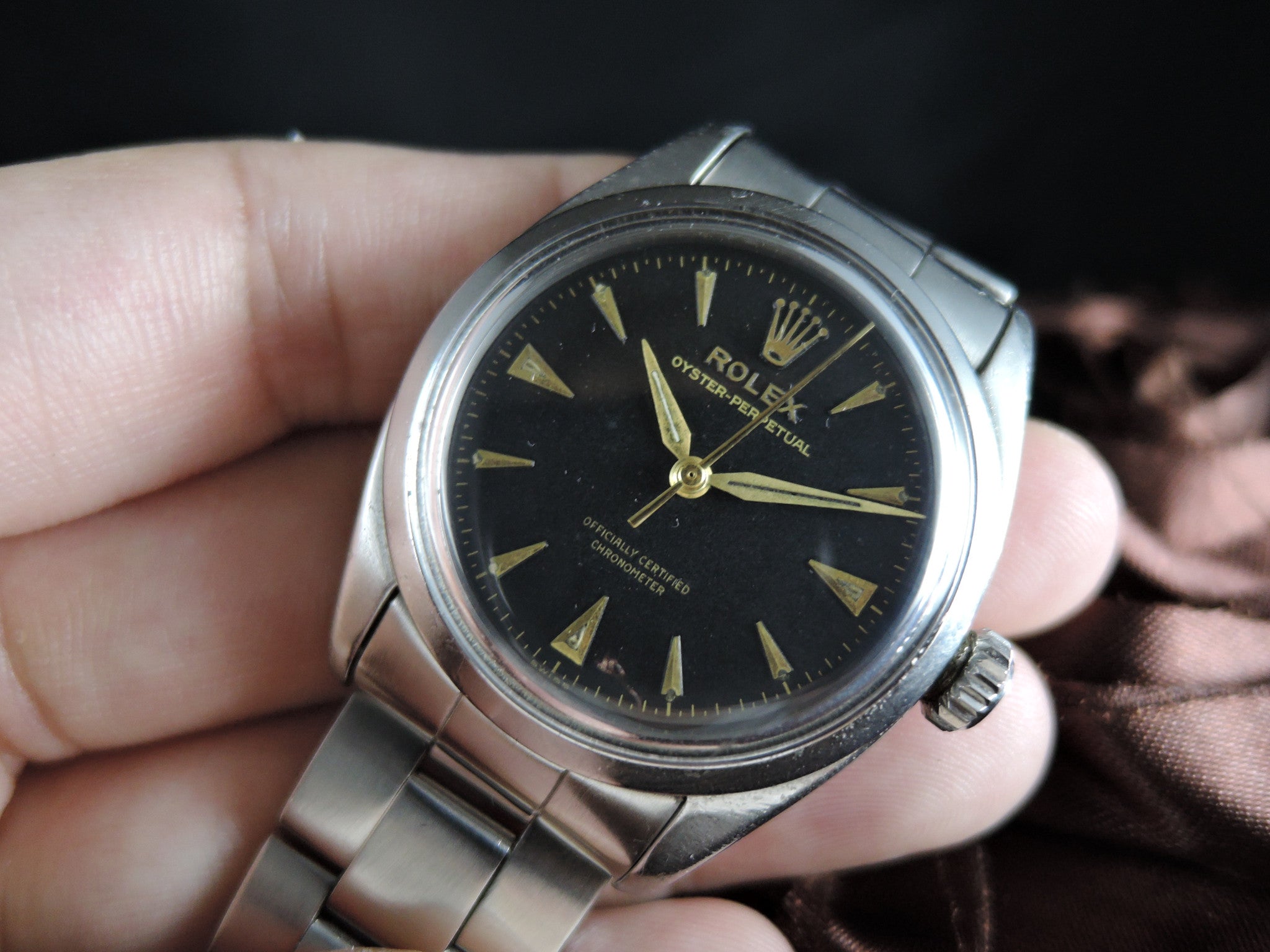 1954 Rolex OYSTER PERPETUAL 6580 with Gilt Dial and Oyster Band | Alex ...