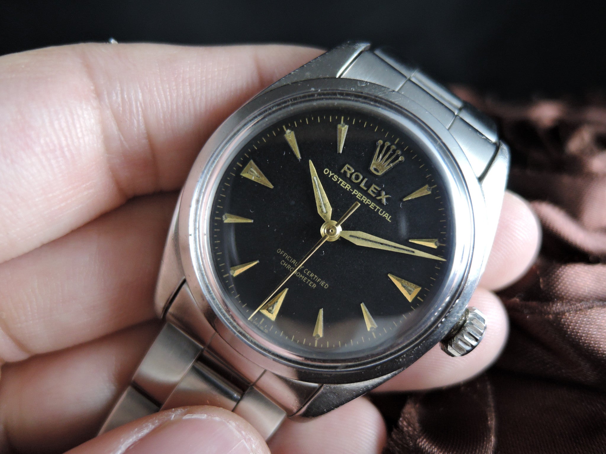 1954 Rolex OYSTER PERPETUAL 6580 with Gilt Dial and Oyster Band | Alex ...