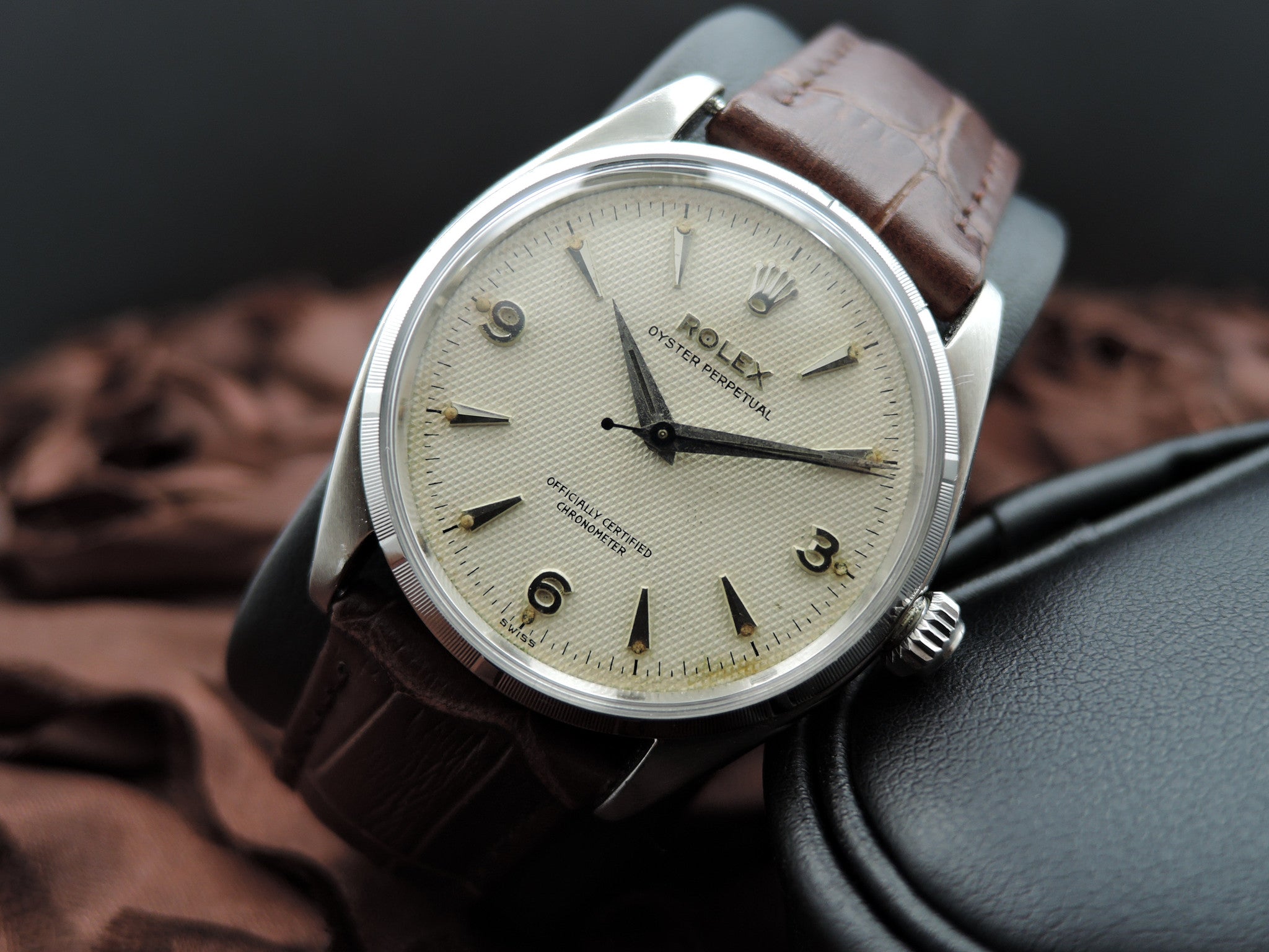 1955 Rolex OYSTER PERPETUAL 6565 Original Explorer Dial with Dauphine ...