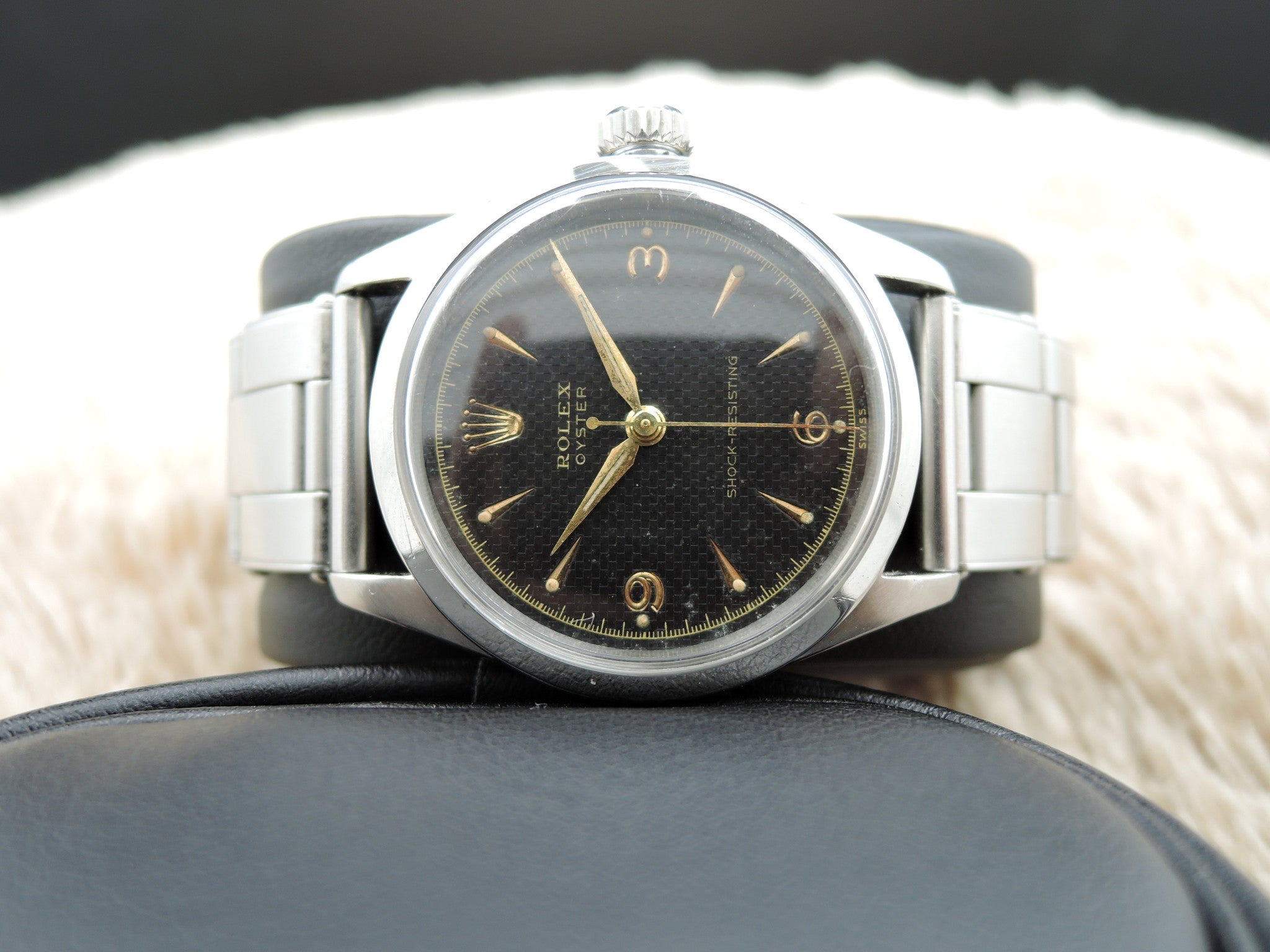 1955 Rolex OYSTER PERPETUAL 6244 Original Black Big Waffle Explorer ...