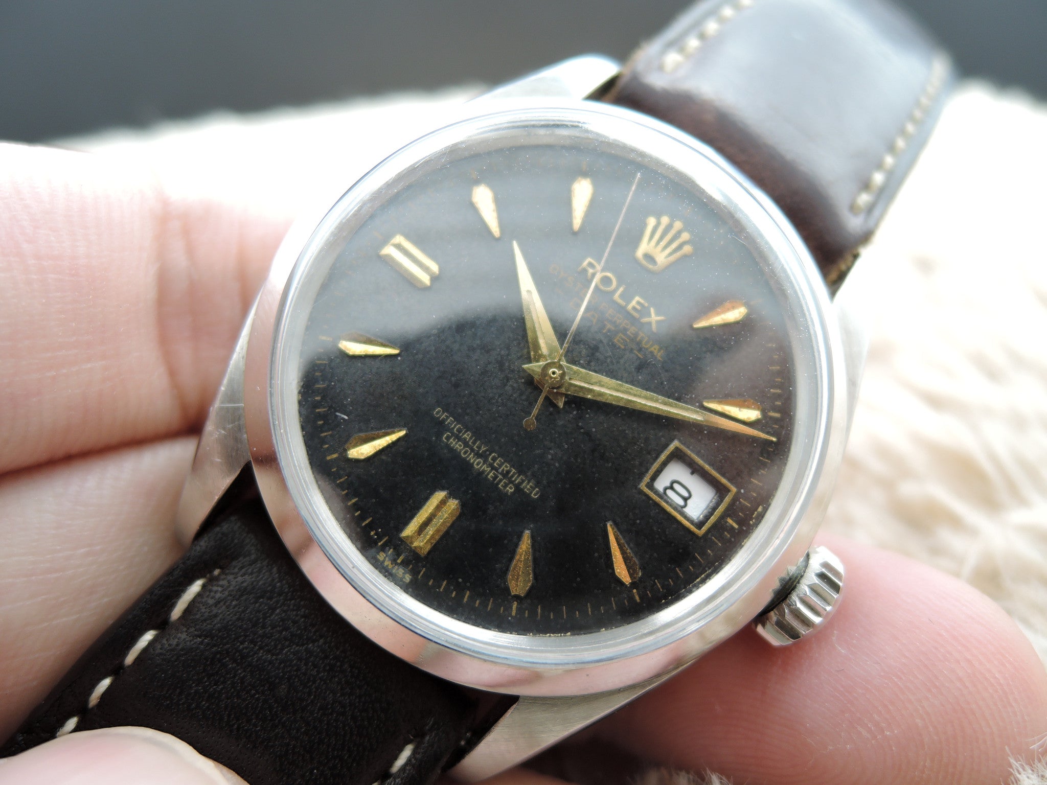 1957 Rolex OYSTER DATE 6534 Original Gilt Dial | Alex Pig Timepieces