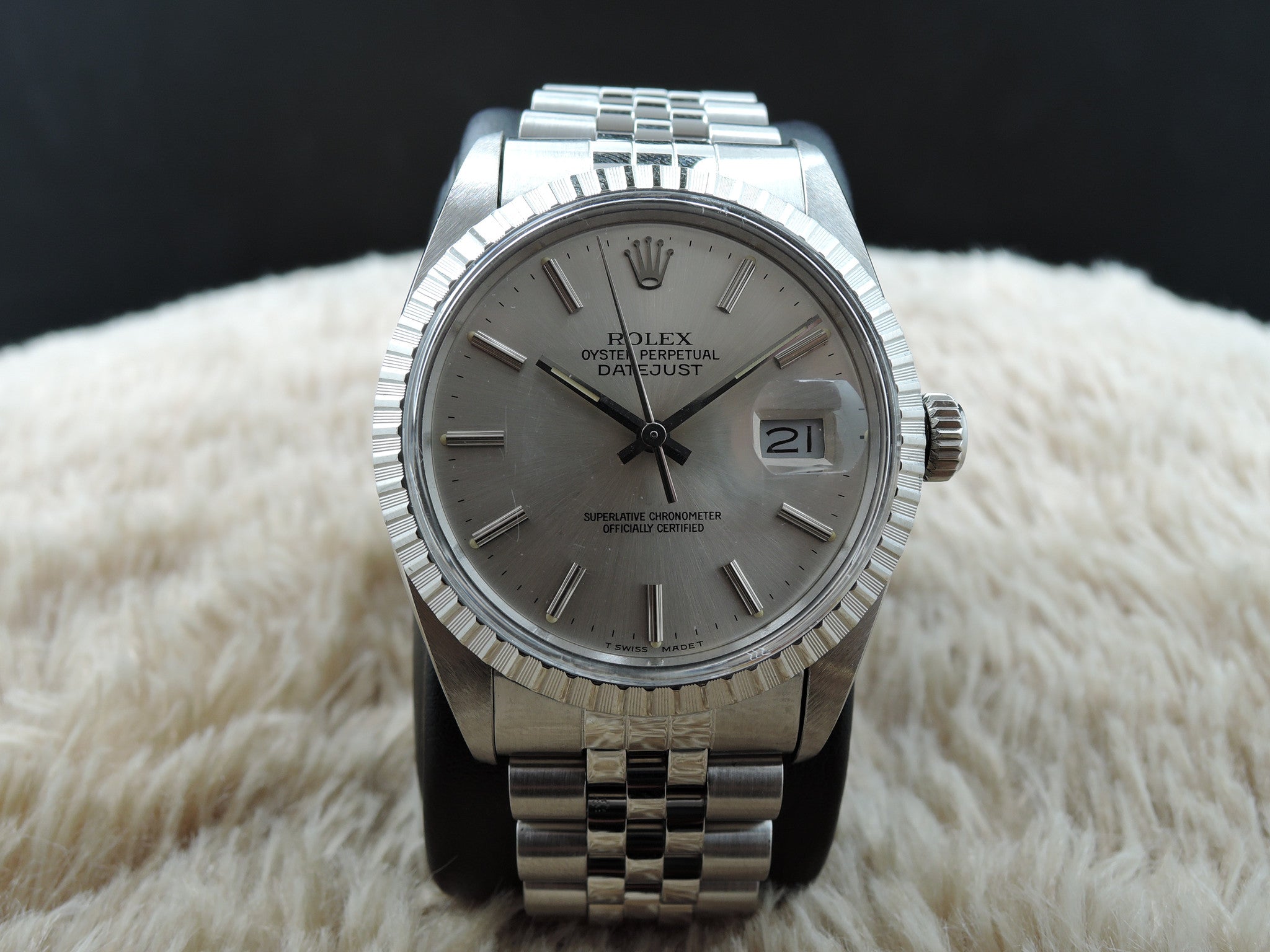 1986 Rolex DATEJUST 16030 Stainless Steel Original Silver Dial with Pa ...