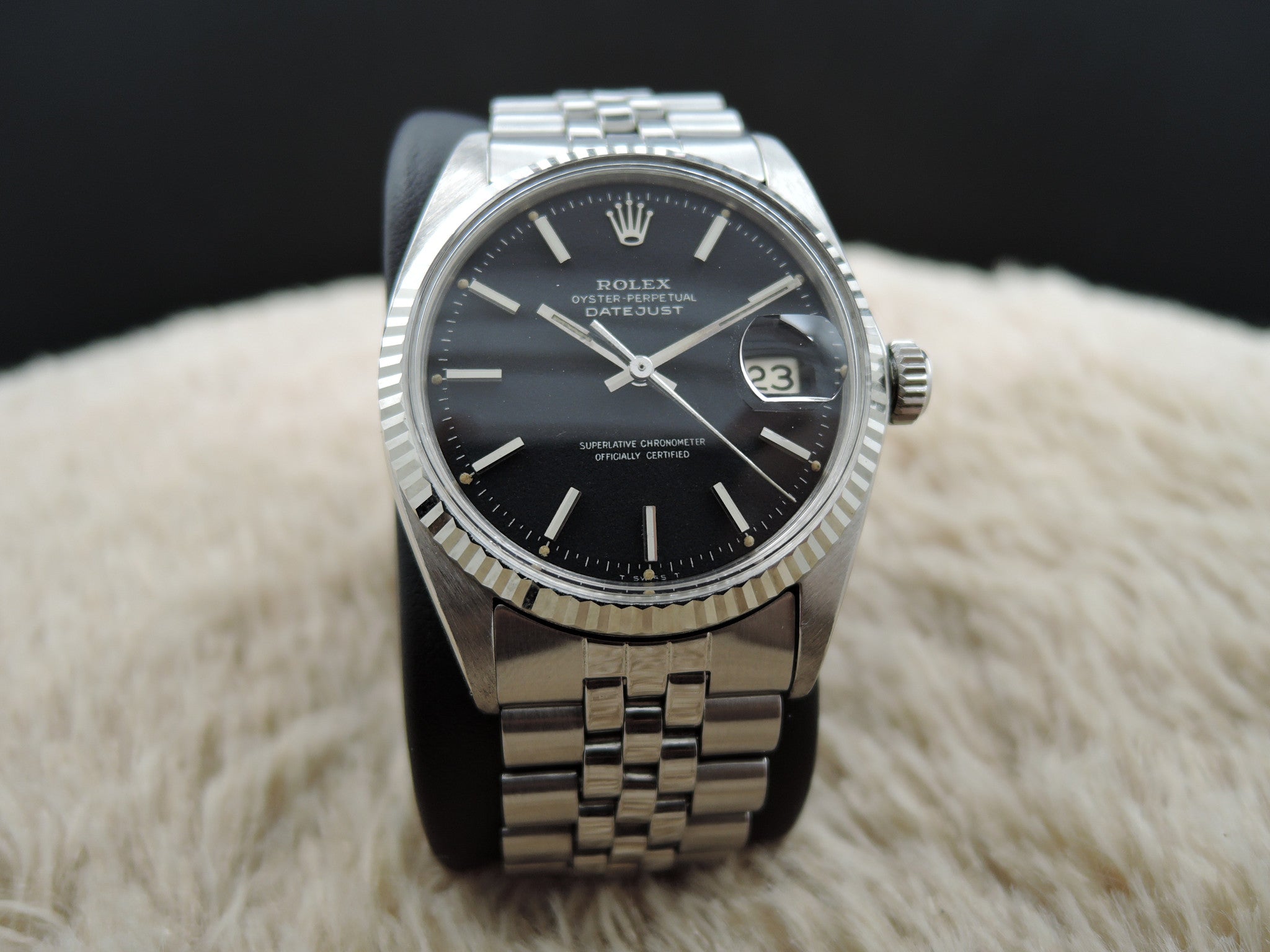 1964 Rolex DATEJUST 1601 Stainless Steel ORIGINAL Matt Black Dial ...