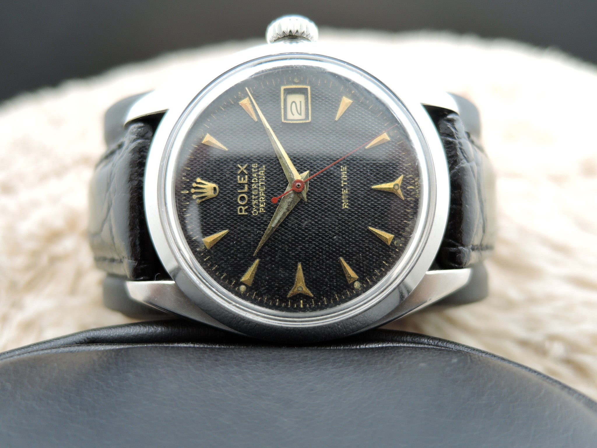 1956 Rolex OYSTER PERPETUAL 6852 Original Black Honeycomb 