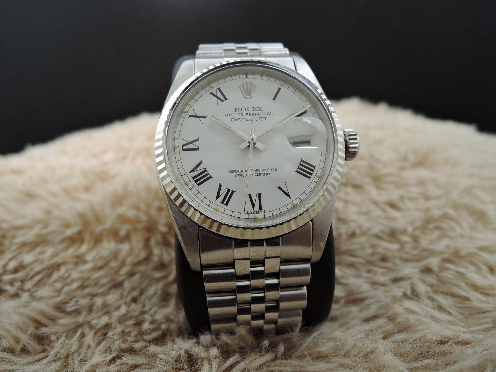 1981 Rolex DATEJUST 16014 Stainless Steel Original White Buckley Dial ...