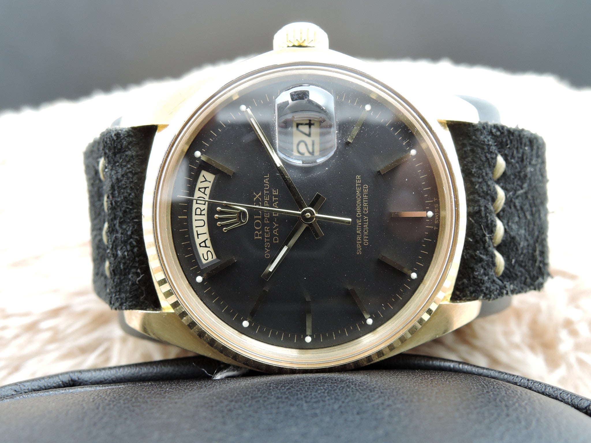 1974 Rolex DAY-DATE 1803 18K Gold with Original Matt Black Dial (3 Hal ...