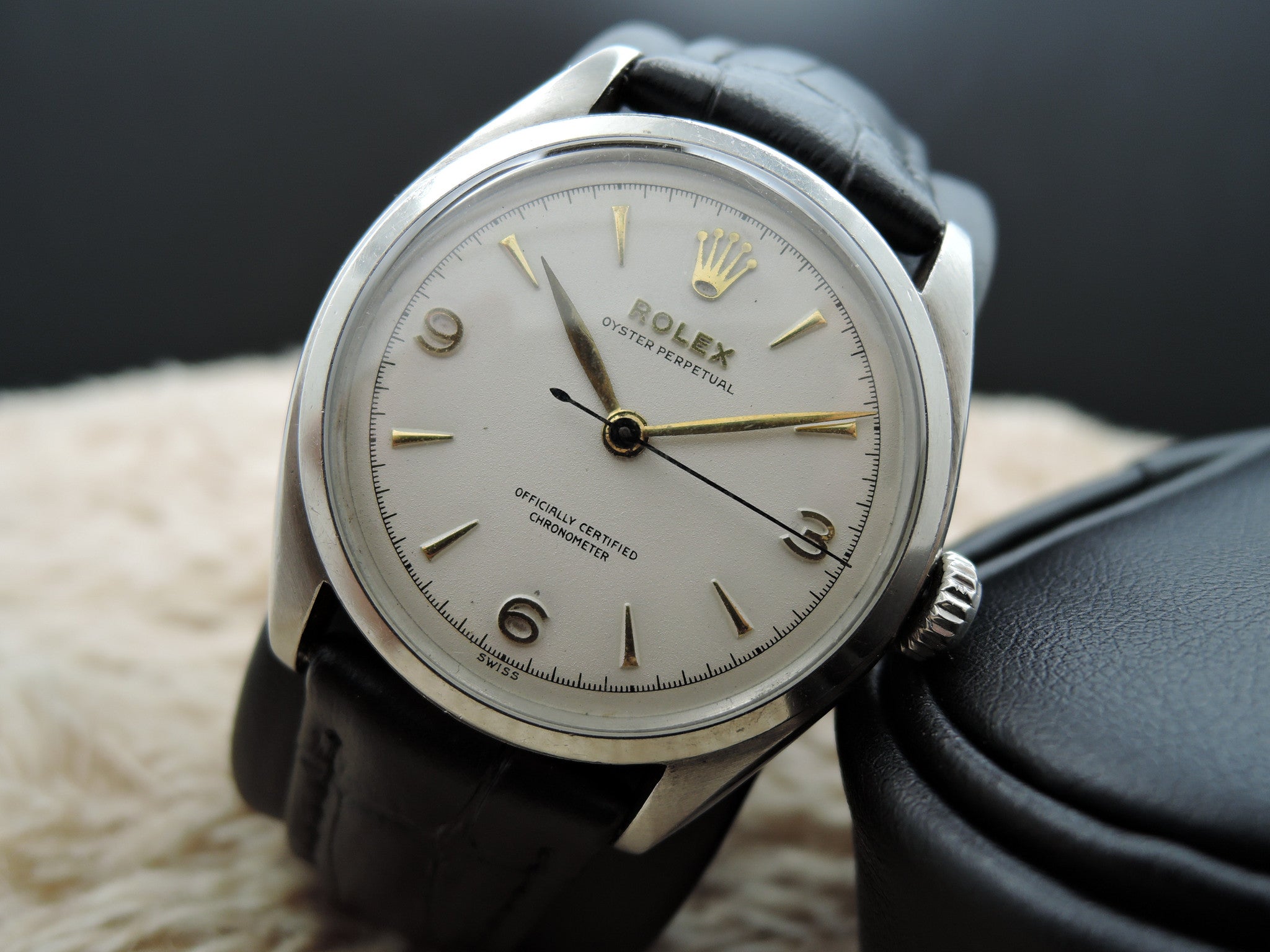 1952 Rolex SEMI-BUBBLEBACK 6084 Stainless Steel with Explorer Dial ...