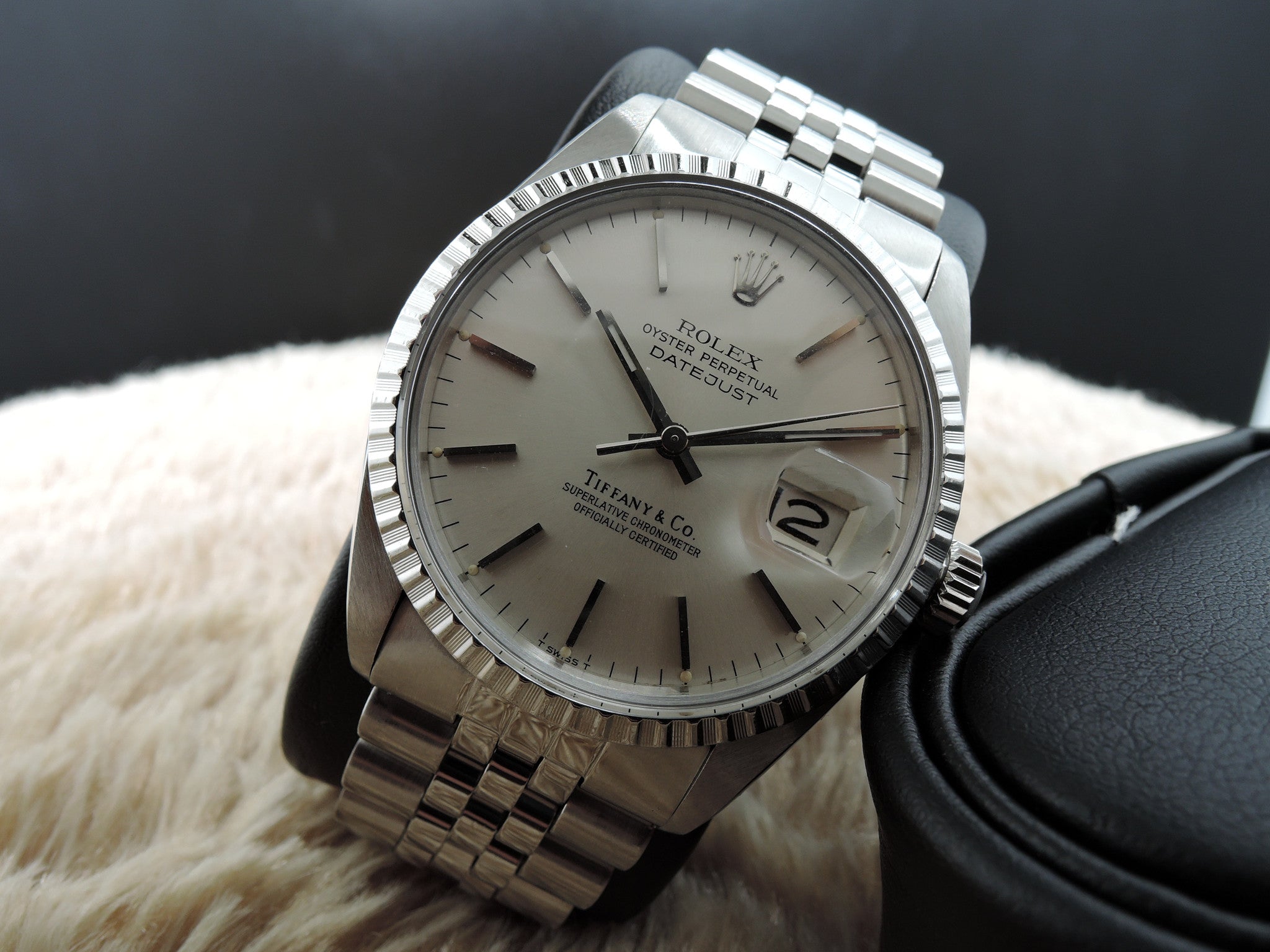 1978 Rolex DATEJUST 16030 Stainless Steel Original TIFFANY Silver Dial ...