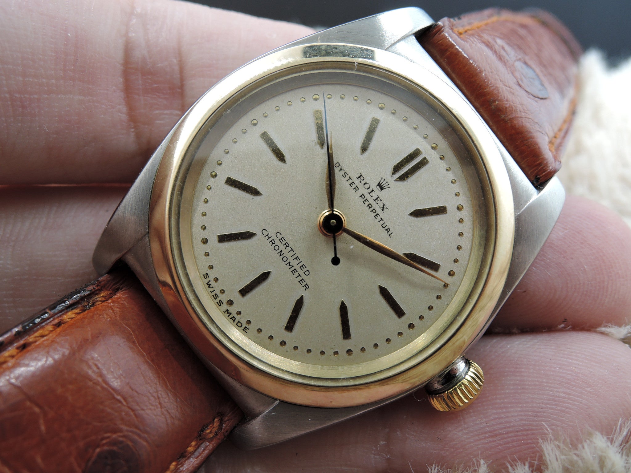 1946 Rolex BUBBLEBACK 3133 with Original Creamy Dial and Arrowhead ...